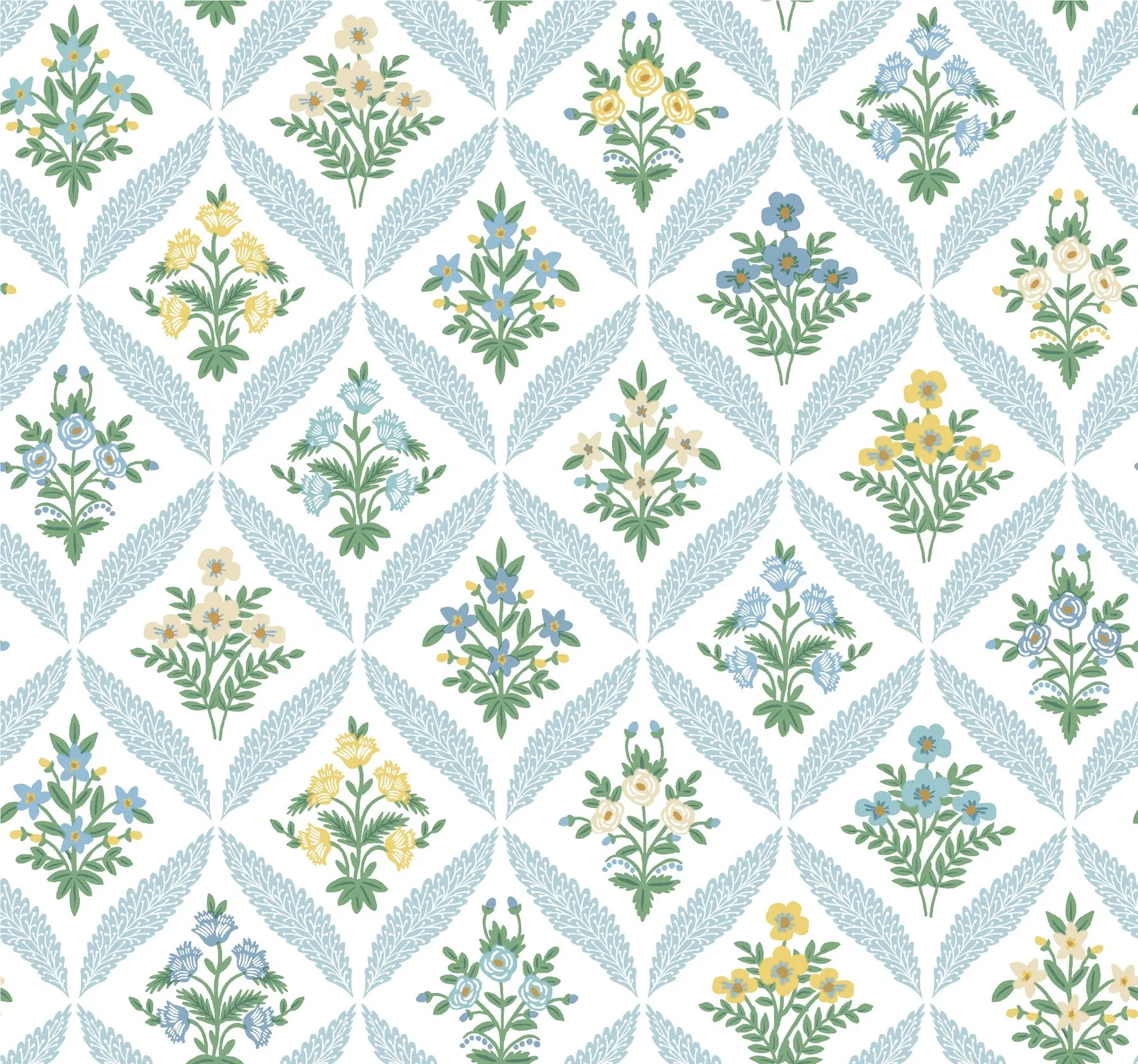 York Wallcoverings Estee Garden Blue Wallpaper - SKU RF7514