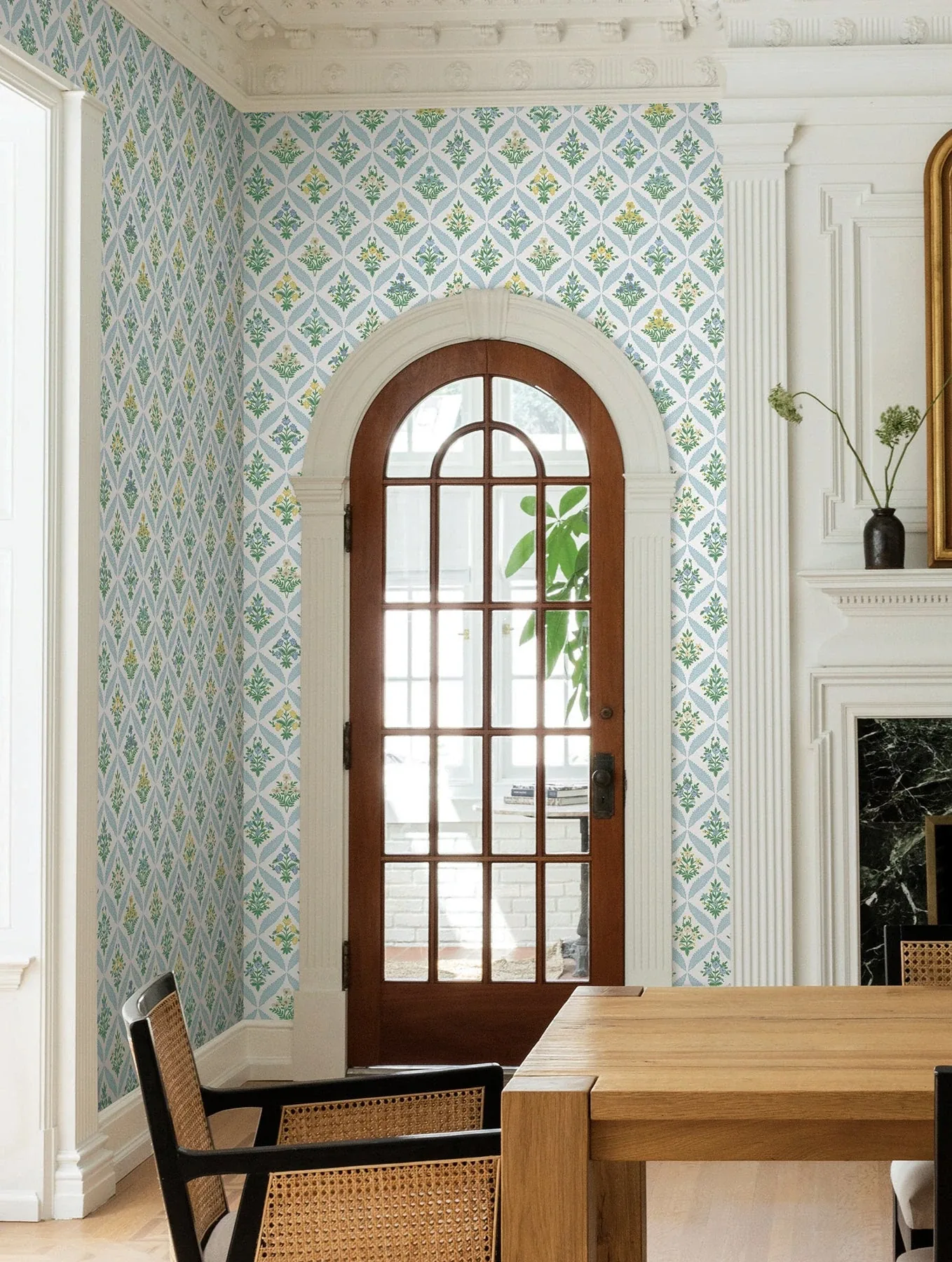 York Wallcoverings Estee Garden Blue Wallpaper - SKU RF7514