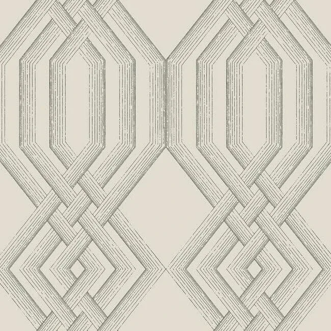 TL1911 | Etched Lattice Grey Wallpaper