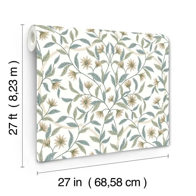 York Wallcoverings Eucalyptus Jasmine Wallpaper - SKU GO8253