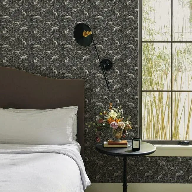 York Wallcoverings Fable Black & White Wallpaper - SKU RI5105
