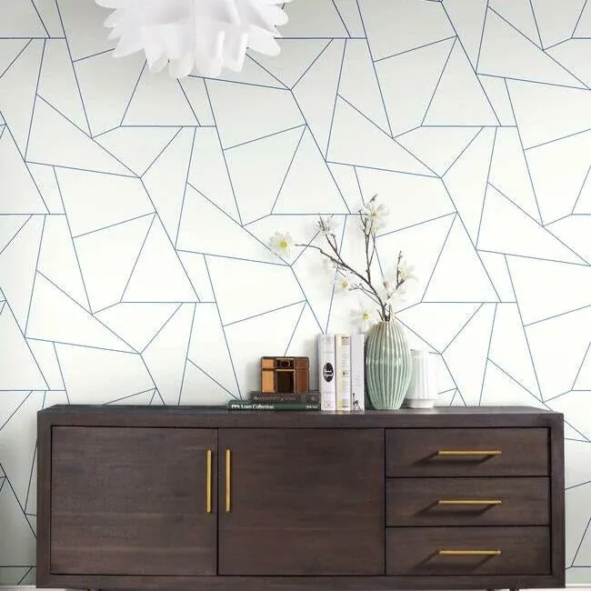 York Wallcoverings Factured Prism White & Blue Peel & Stick Wallpaper - SKU PSW1234RL