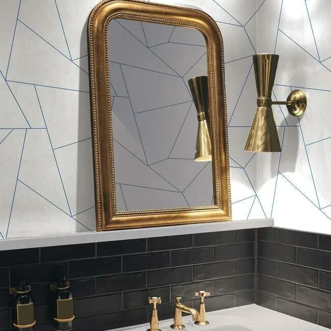York Wallcoverings Factured Prism White & Blue Peel & Stick Wallpaper - SKU PSW1234RL