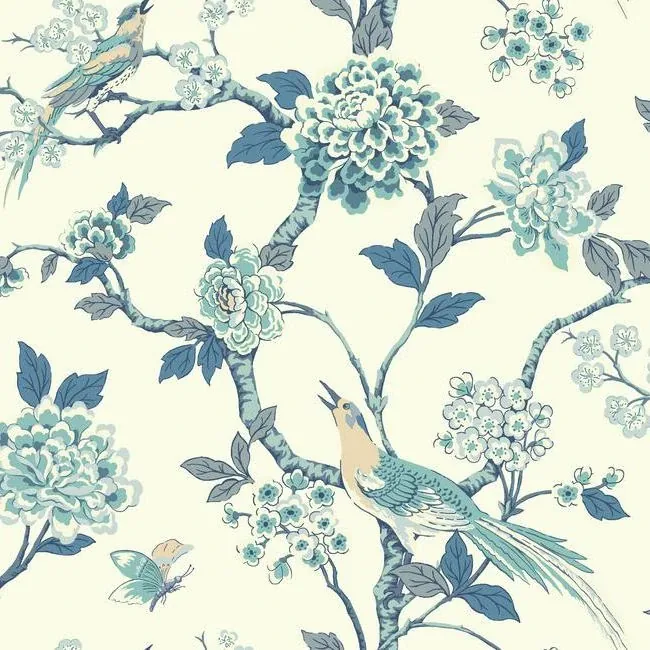 AF1900 | Fanciful Blue & White Wallpaper