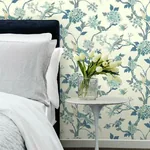 York Wallcoverings Fanciful Blue & White Wallpaper - SKU AF1900