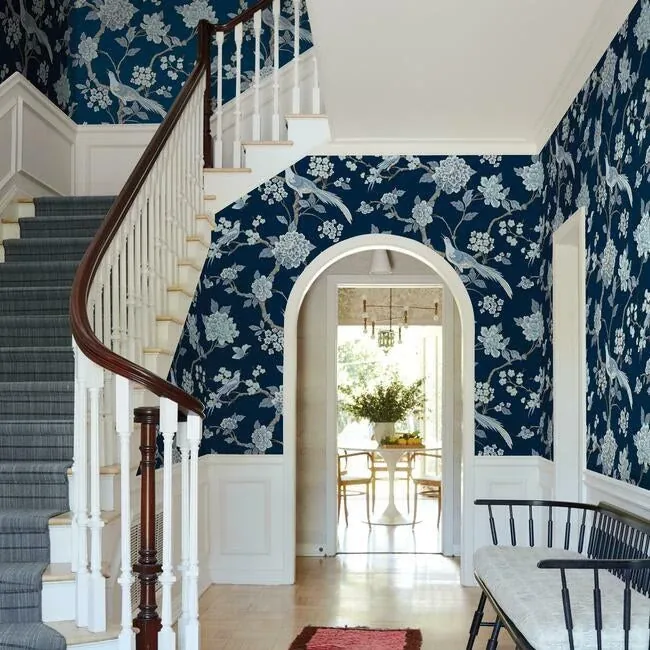 York Wallcoverings Fanciful Navy Wallpaper - SKU GR5934