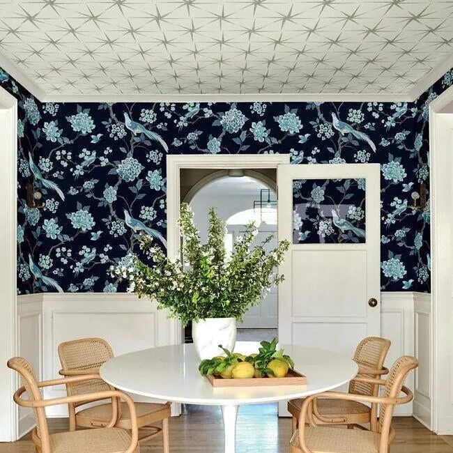 York Wallcoverings Fanciful Navy Wallpaper - SKU GR5934