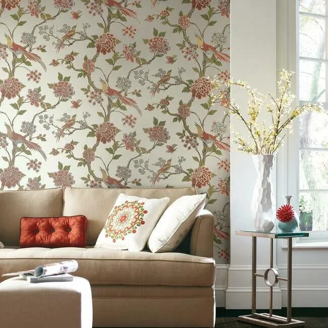 York Wallcoverings Fanciful Silver & Blue Wallpaper - SKU AF1905
