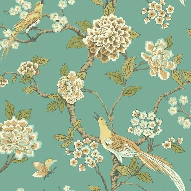 AF1901 | Fanciful Teal Wallpaper