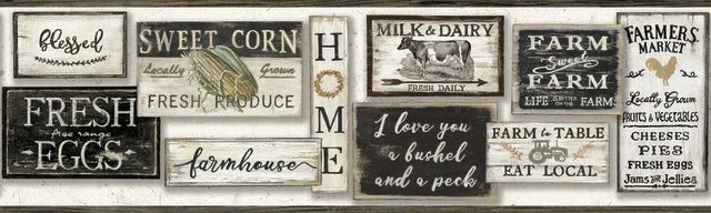 York Wallcoverings Farm to Table Black Border - SKU LG1360BD