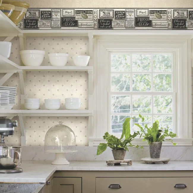 York Wallcoverings Farm to Table Black Border - SKU LG1360BD