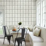 York Wallcoverings Farmhouse Plaid Black & White Wallpaper - SKU FH4016