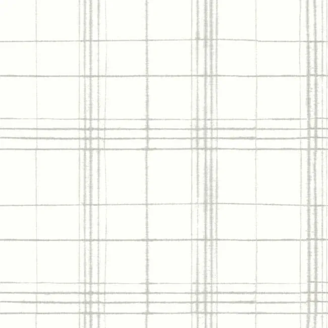 FH4019 | Farmhouse Plaid Linen & White Wallpaper