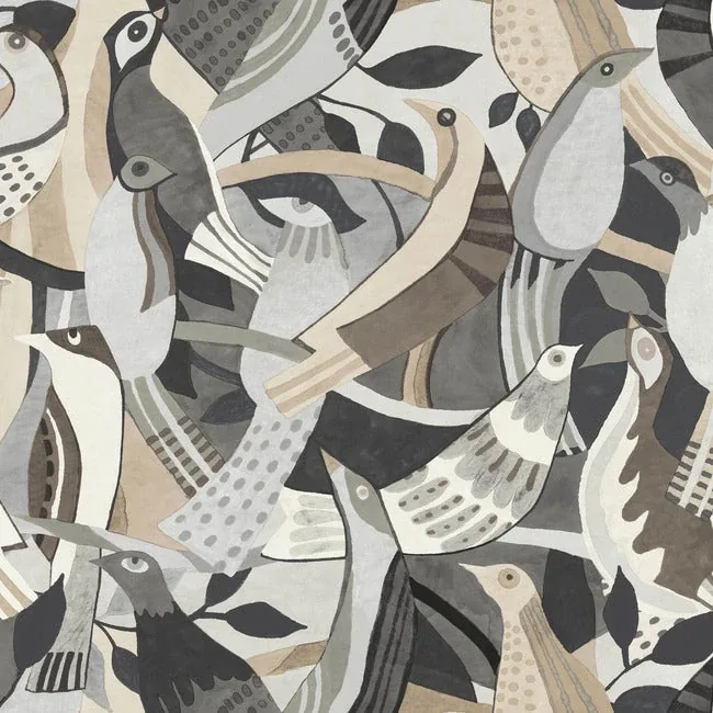 AG2018 | Fauvist Flock Neutral Wallpaper