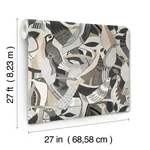 York Wallcoverings Fauvist Flock Neutral Wallpaper - SKU AG2018