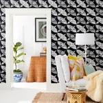 York Wallcoverings Feather Flight Black Peel & Stick Wallpaper - SKU PSW1351RL