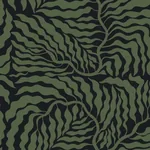 York Wallcoverings Fern Fronds Black & Green Wallpaper - SKU AG2061