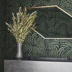 York Wallcoverings Fern Fronds Black & Green Wallpaper - SKU AG2061