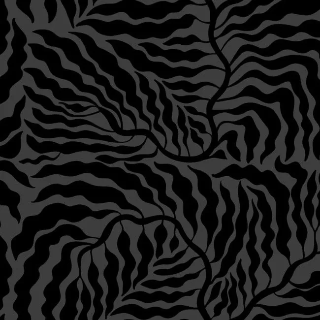 AG2062 | Fern Fronds Black Wallpaper
