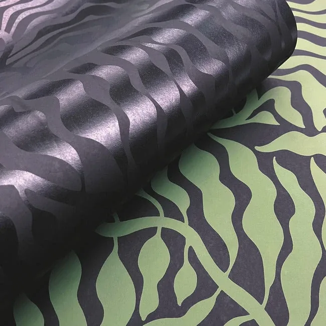 York Wallcoverings Fern Fronds Black Wallpaper - SKU AG2062