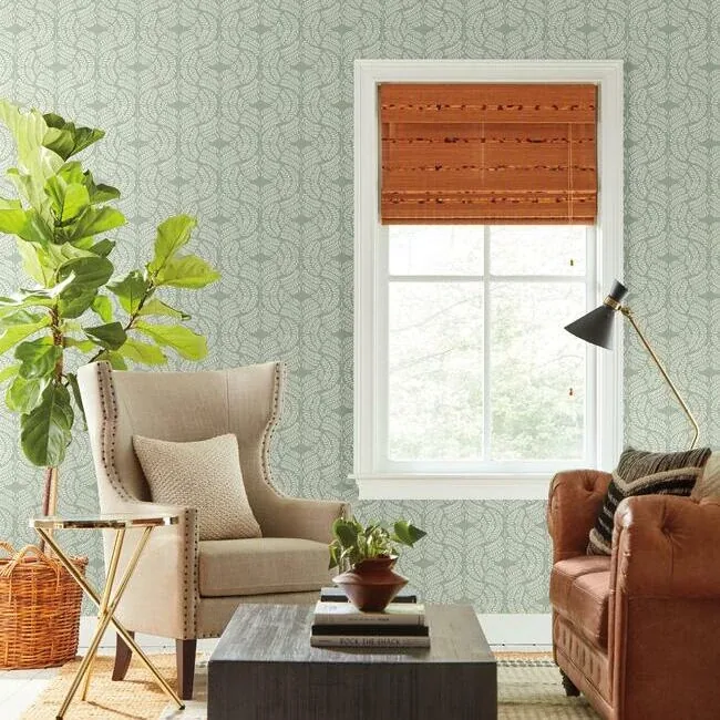 York Wallcoverings Fern Tile Green Wallpaper - SKU TL1943