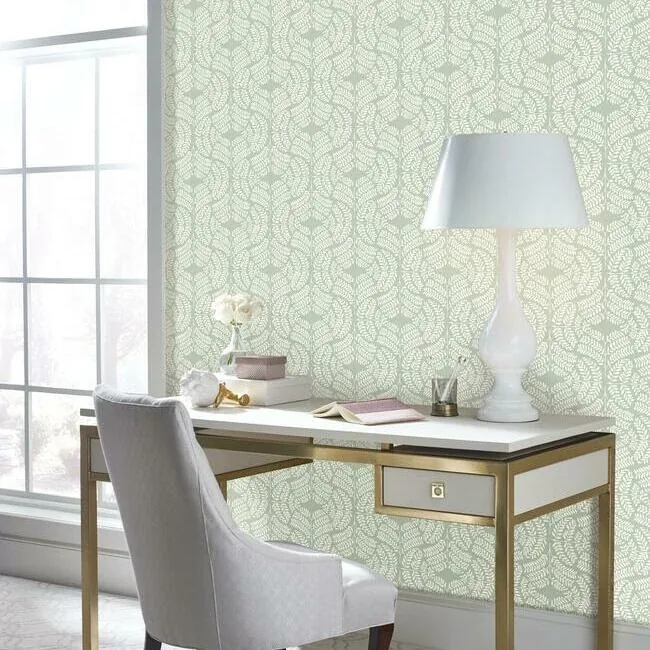 York Wallcoverings Fern Tile Green Wallpaper - SKU TL1943