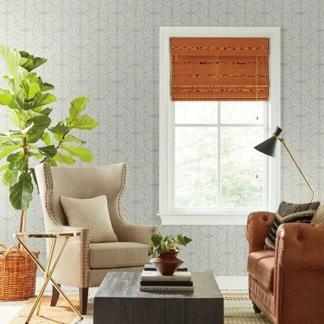 York Wallcoverings Fern Tile Light Grey Wallpaper - SKU TL1945