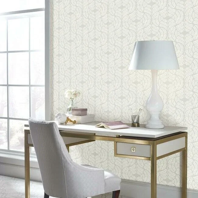 York Wallcoverings Fern Tile Light Grey Wallpaper - SKU TL1945