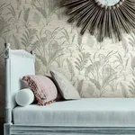 York Wallcoverings Fernwater Cranes Black & Green Wallpaper - SKU GR5952