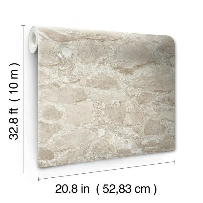 York Wallcoverings Field Stone Beige Wallpaper - SKU MN1803