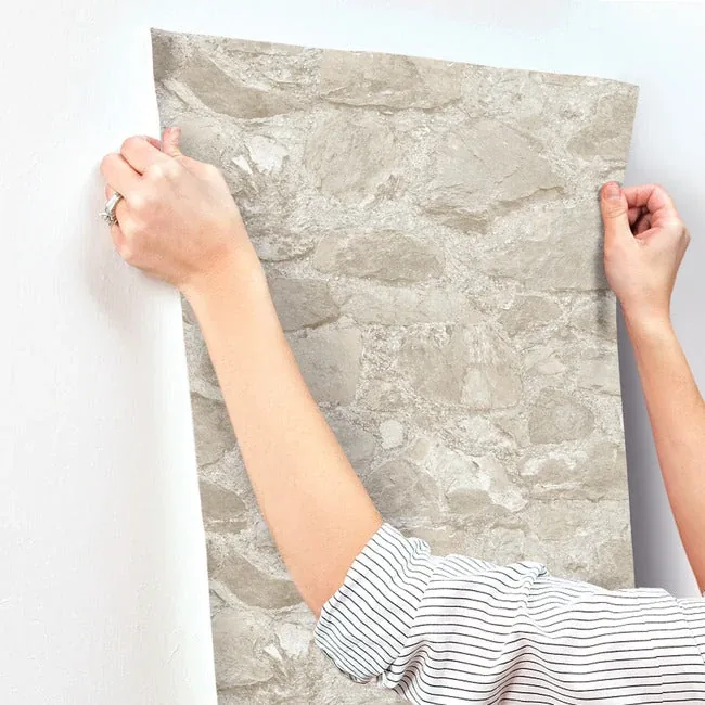 York Wallcoverings Field Stone Beige Wallpaper - SKU MN1803