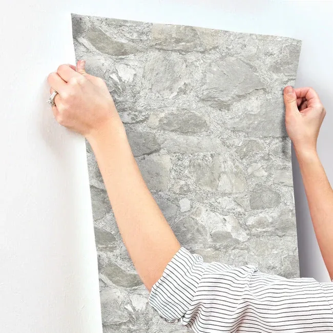York Wallcoverings Field Stone Taupe Wallpaper | Wallpaper Twins York Wallcoverings Field Stone Taupe Wallpaper - SKU MN1801