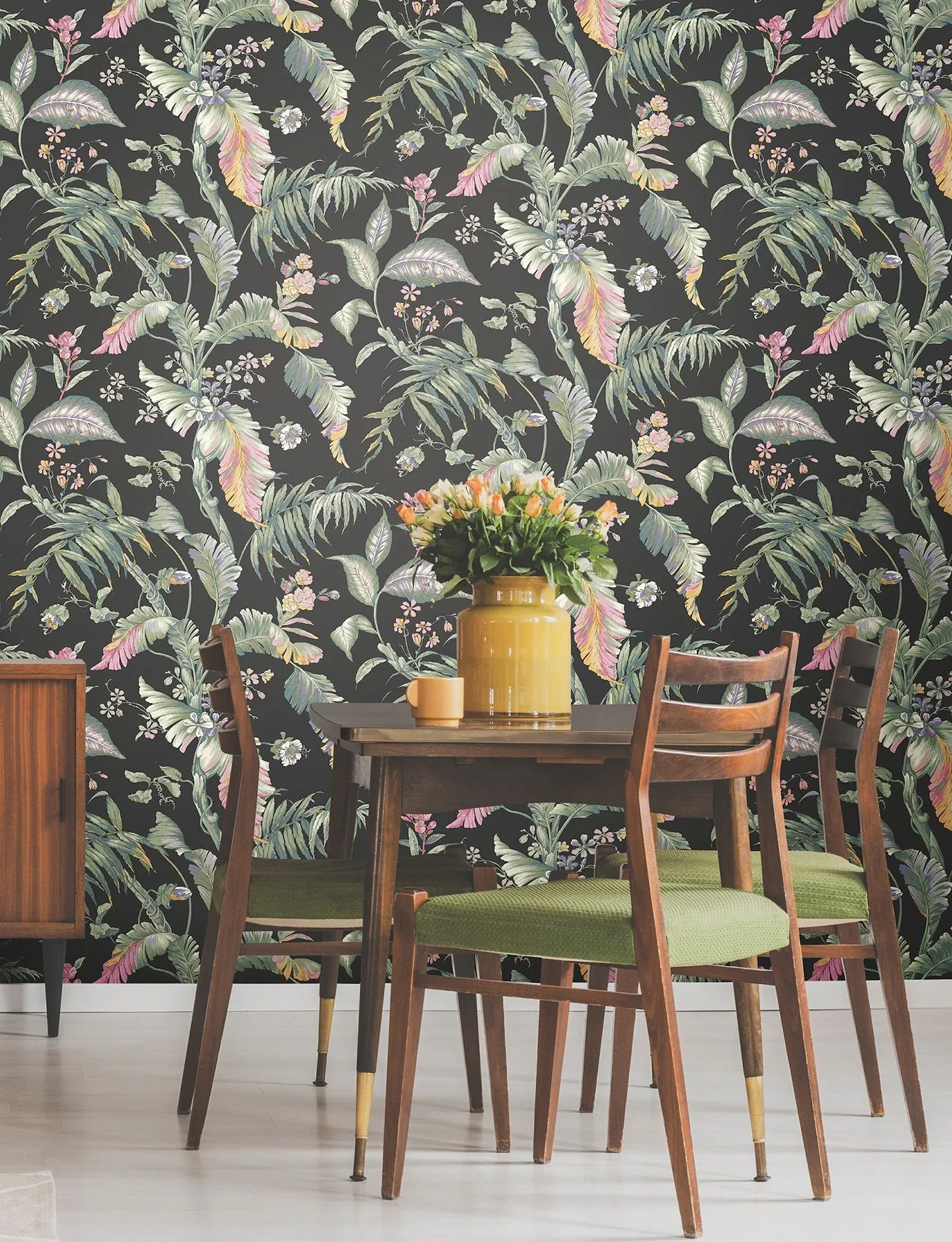 York Wallcoverings Fiji Garden Black Peel & Stick Wallpaper - SKU PSW1368RL