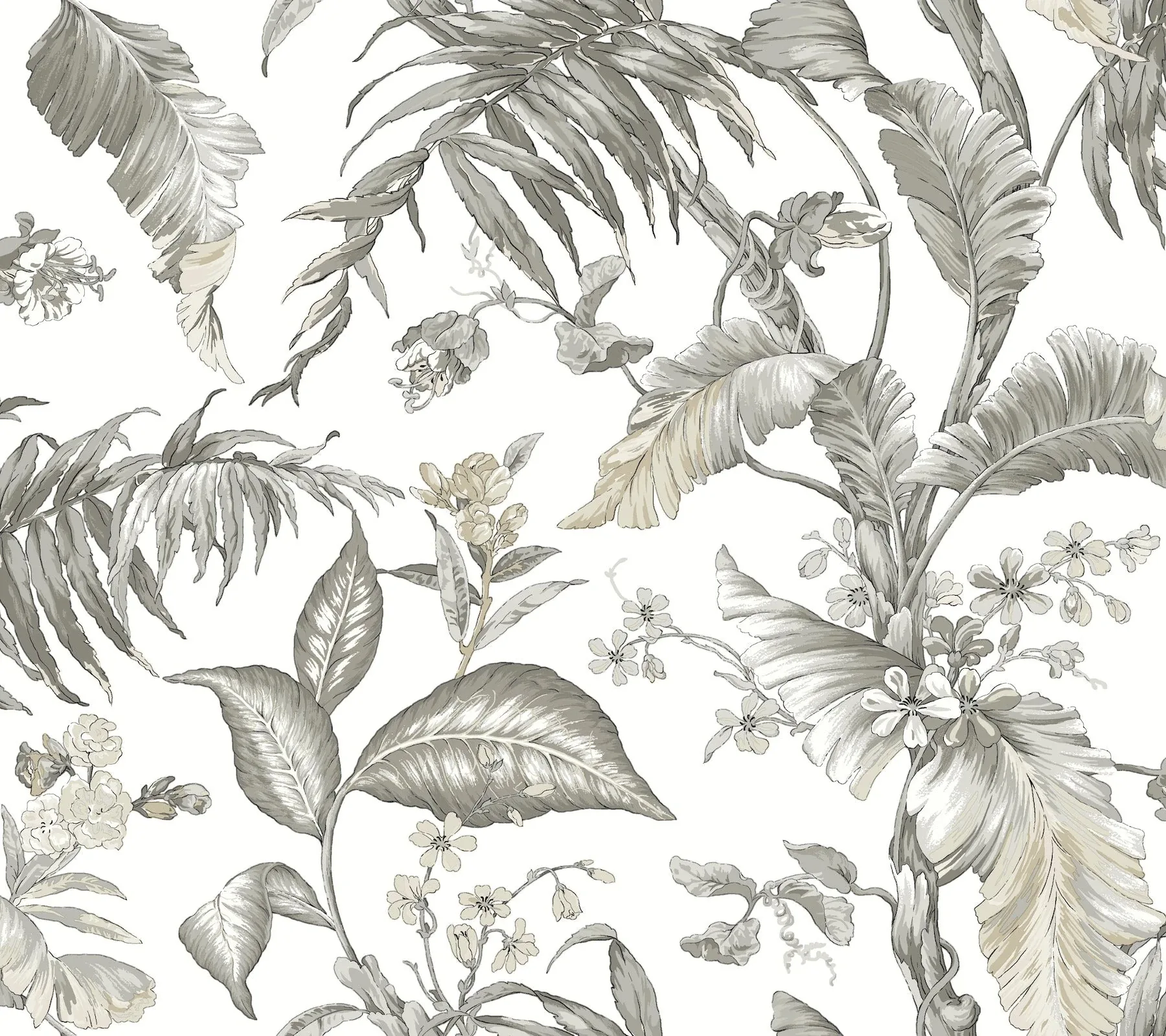 York Wallcoverings Fiji Garden White Peel & Stick Wallpaper - SKU PSW1371RL