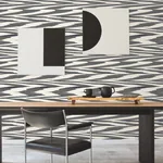 York Wallcoverings Flamed Zig Zag Black Peel & Stick Wallpaper - SKU PSW1645RL