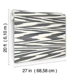 York Wallcoverings Flamed Zig Zag Black Peel & Stick Wallpaper - SKU PSW1645RL