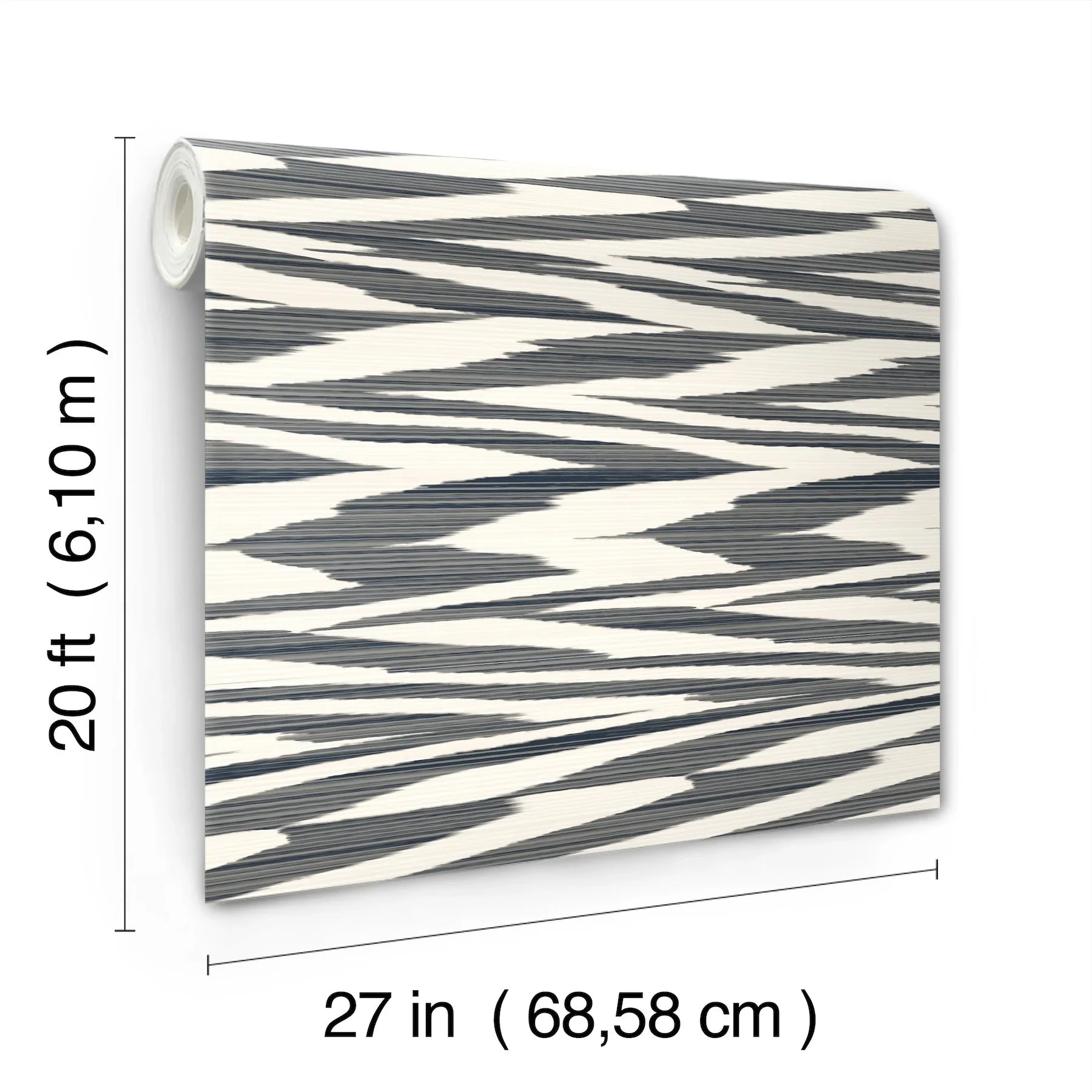 York Wallcoverings Flamed Zig Zag Black Peel & Stick Wallpaper - SKU PSW1645RL