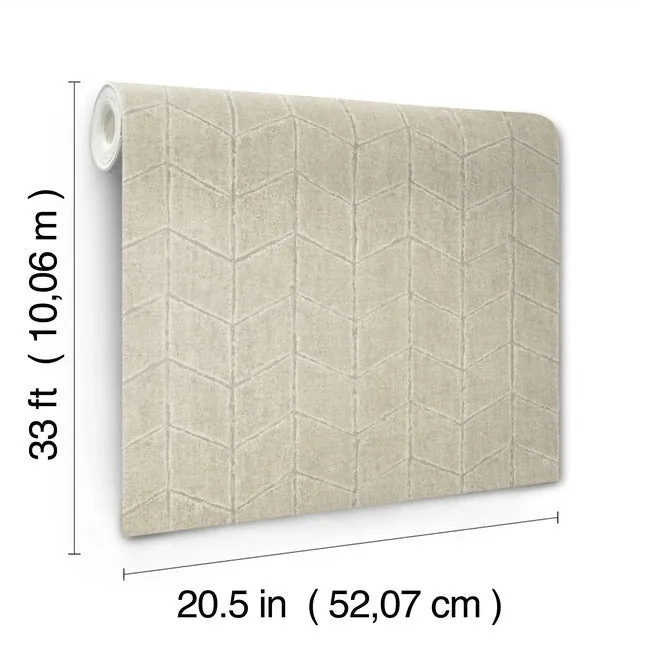 York Wallcoverings Flatiron Geometric Taupe Wallpaper - SKU OI0643