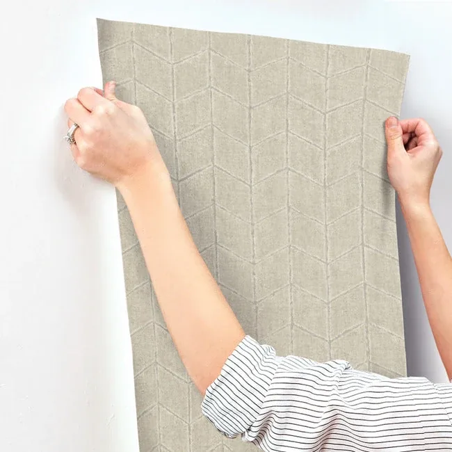 York Wallcoverings Flatiron Geometric Taupe Wallpaper - SKU OI0643