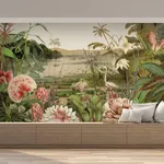 York Wallcoverings Floating Gardens Grey Wall Mural - SKU MU0263M
