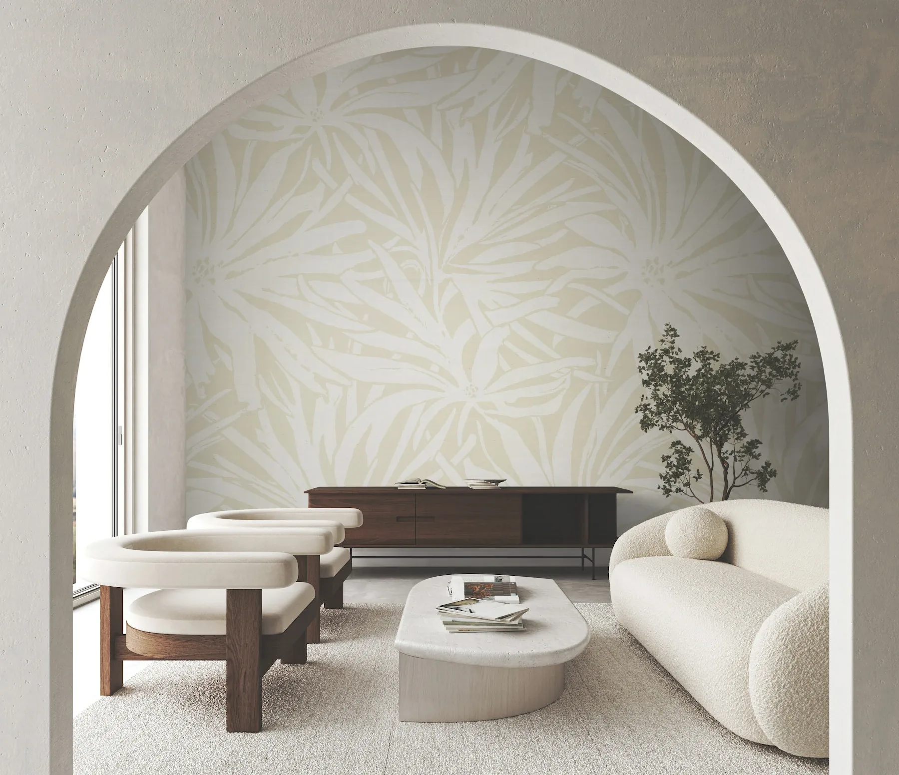 York Wallcoverings Floral Canopy Beige Mural - SKU GN2577M
