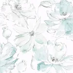 York Wallcoverings Floral Dreams Blue & Green Wallpaper - SKU CL2517