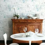 York Wallcoverings Floral Dreams Blue & Green Wallpaper - SKU CL2517