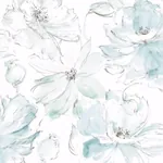 York Wallcoverings Floral Dreams Mineral Green Peel & Stick Wallpaper - SKU PSW1531RL