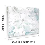York Wallcoverings Floral Dreams Mineral Green Peel & Stick Wallpaper - SKU PSW1531RL
