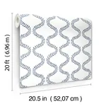 York Wallcoverings Florentine Blue Vine Trellis Peel & Stick Wallpaper - SKU PSW1573RL