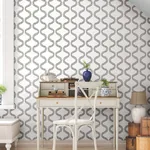 York Wallcoverings Florentine Soft Black Vine Trellis Peel & Stick Wallpaper - SKU PSW1572RL