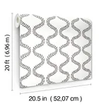 York Wallcoverings Florentine Soft Black Vine Trellis Peel & Stick Wallpaper - SKU PSW1572RL