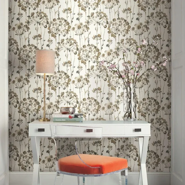 York Wallcoverings Flourish Neutral Peel & Stick Wallpaper - SKU PSW1097RL