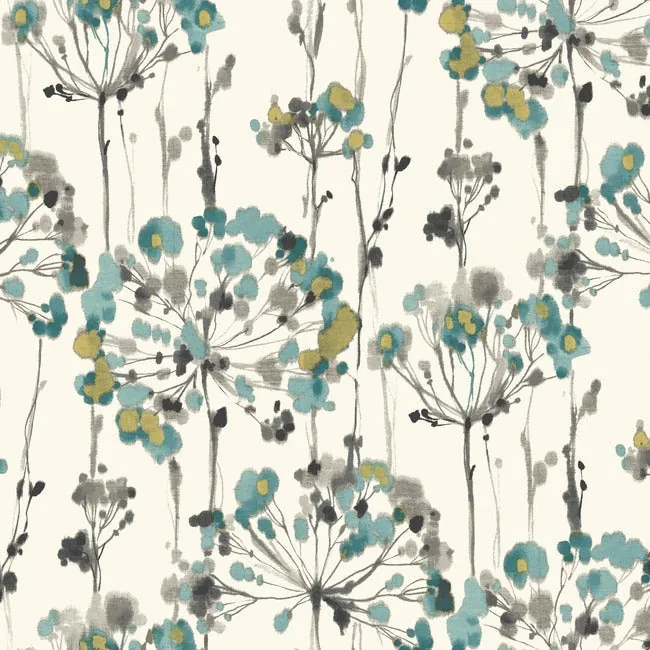PSW1096RL | Flourish Turquoise Peel & Stick Wallpaper